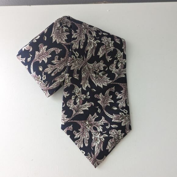 Oscar de la Renta Other - Vintage Men's Oscar de La Renta Black Brown Laurel Tie